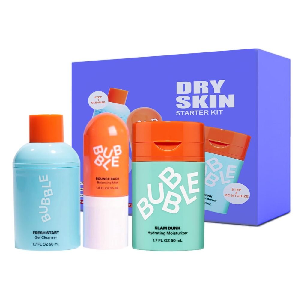 Bubble Skincare 3-Step Hydrating Routine Bundle, for Normal to Dry Skin, Unisex, Set of 3