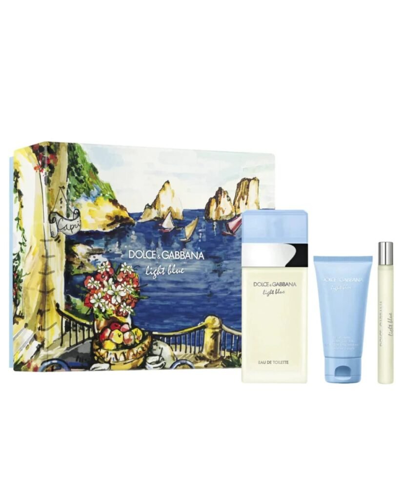 Dolce And Gabbana Light Blue 3 Pc Set (W) Edt Sp 3.4, B/C 2.5, Sp 0.33 Oz