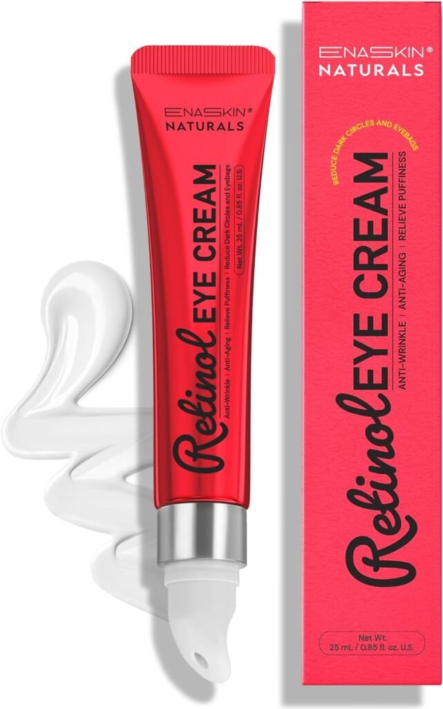 Retinol Eye Cream for Puffiness and Dark Circle: Anti-Aging Peptide Under Eye Treatment Reduce Wrinkles  Bags - Pro-Xylane Collagen for Fine Lines  Depuffer in 4 Weeks Day  Night - 0.85 fl. oz